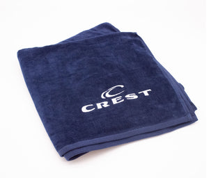 Crest Embroidered Beach Towel